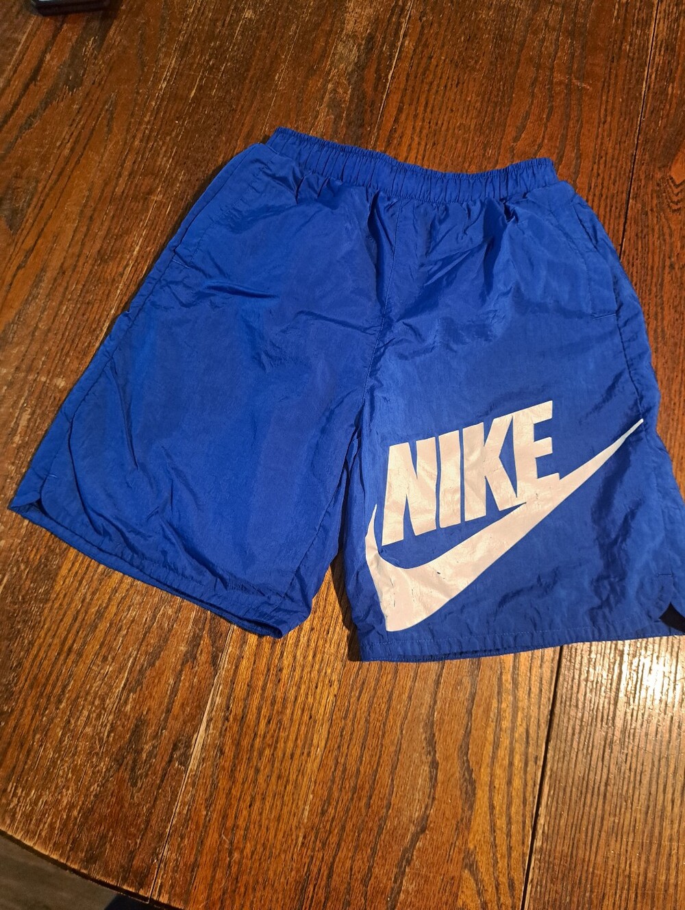 Boys XL Nike Blue White Elastic Drawstring Waist Pull On Shorts